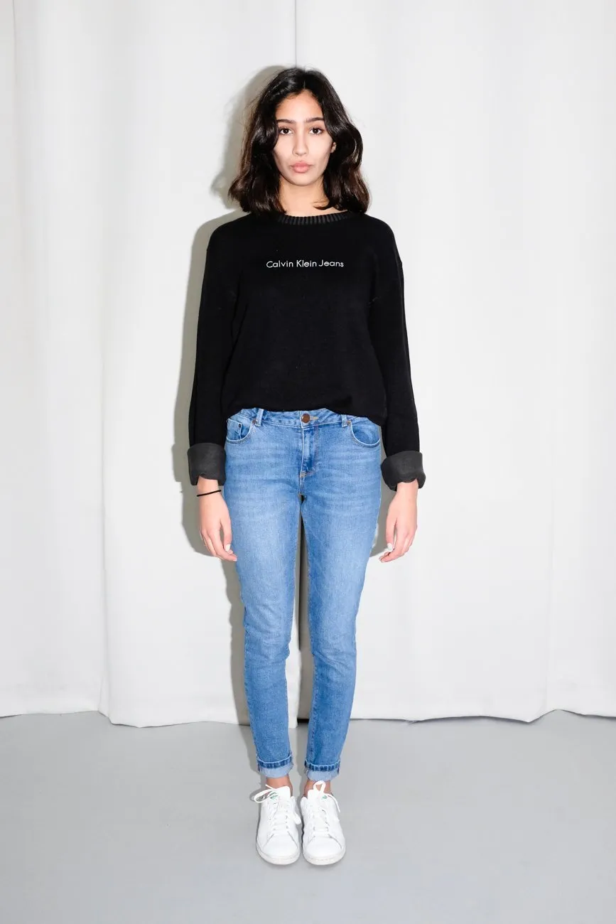 0646_CALVIN KLEIN VINTAGE BLACK KNIT SWEATER