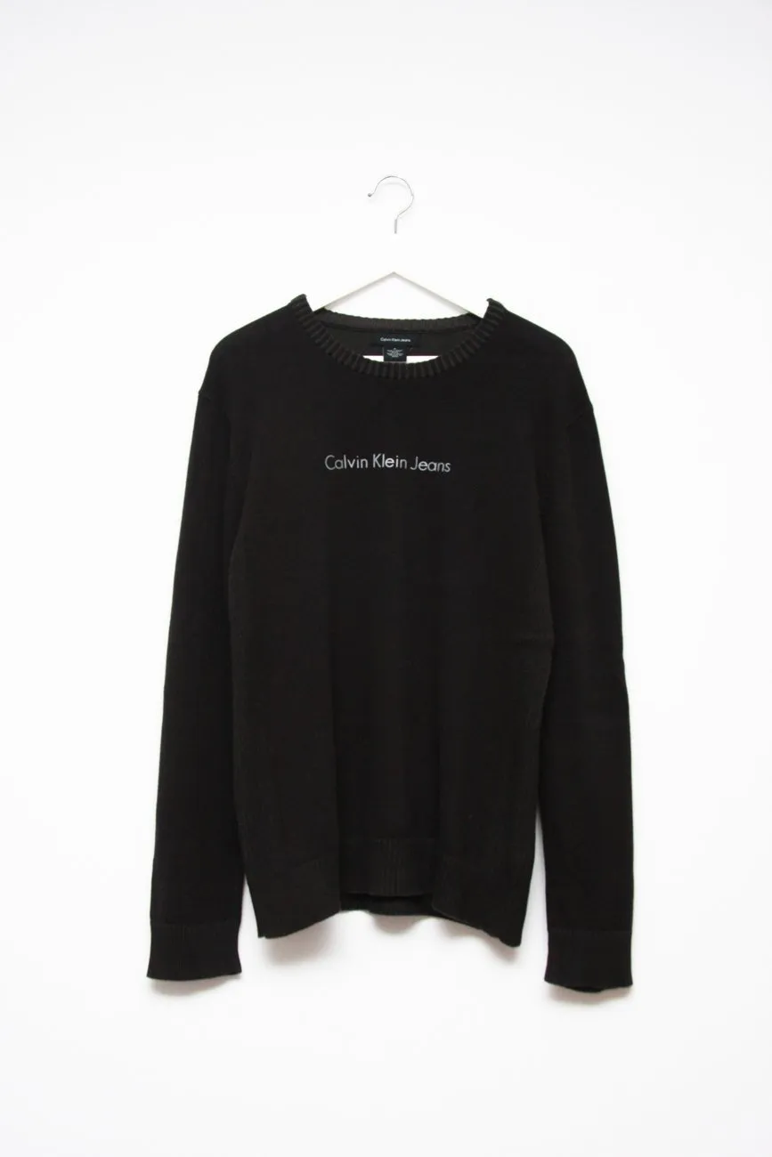 0646_CALVIN KLEIN VINTAGE BLACK KNIT SWEATER
