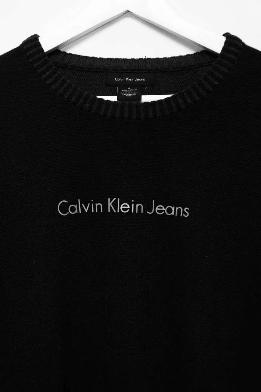 0646_CALVIN KLEIN VINTAGE BLACK KNIT SWEATER