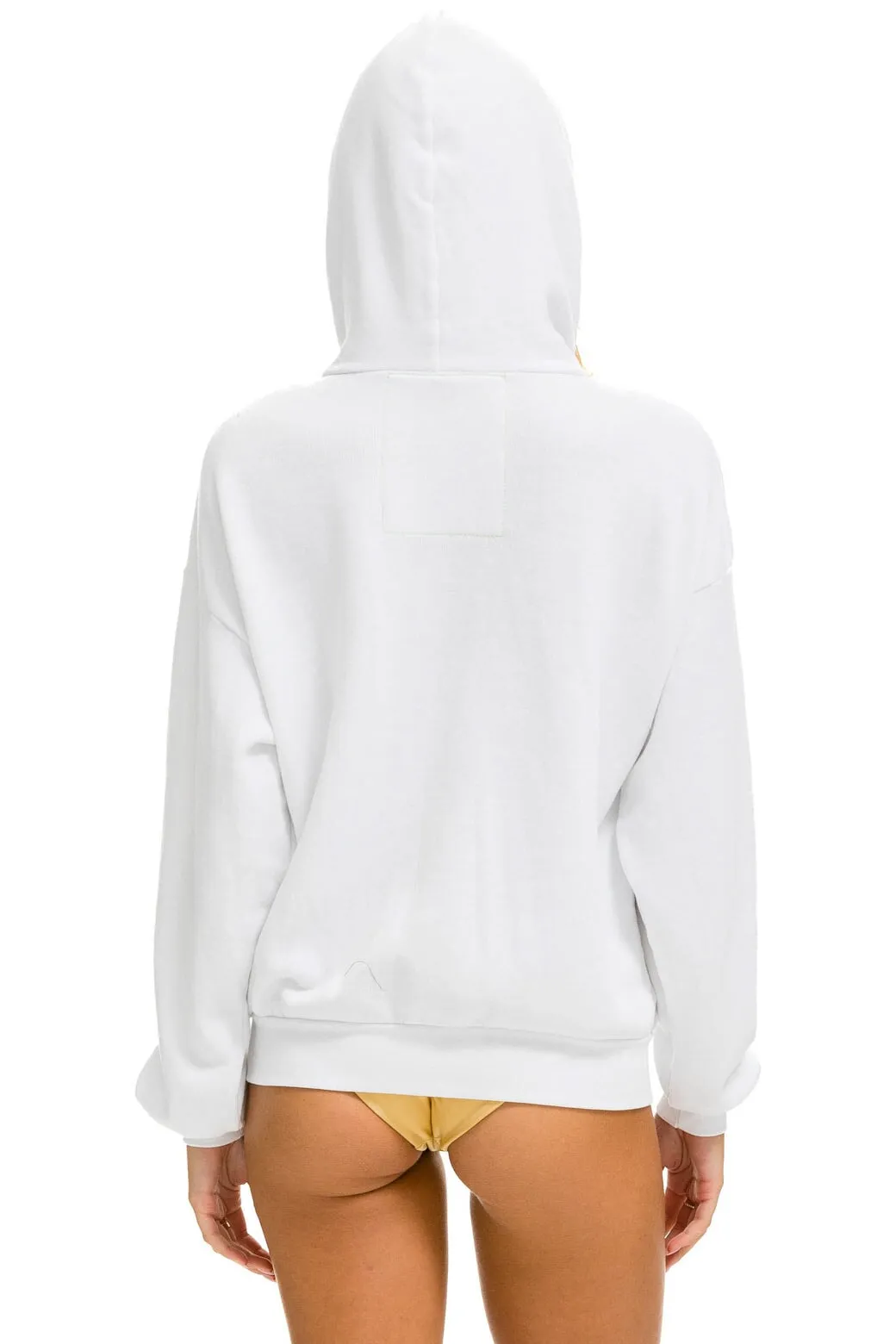 5 STRIPE RELAXED ZIP HOODIE - WHITE // BLUE