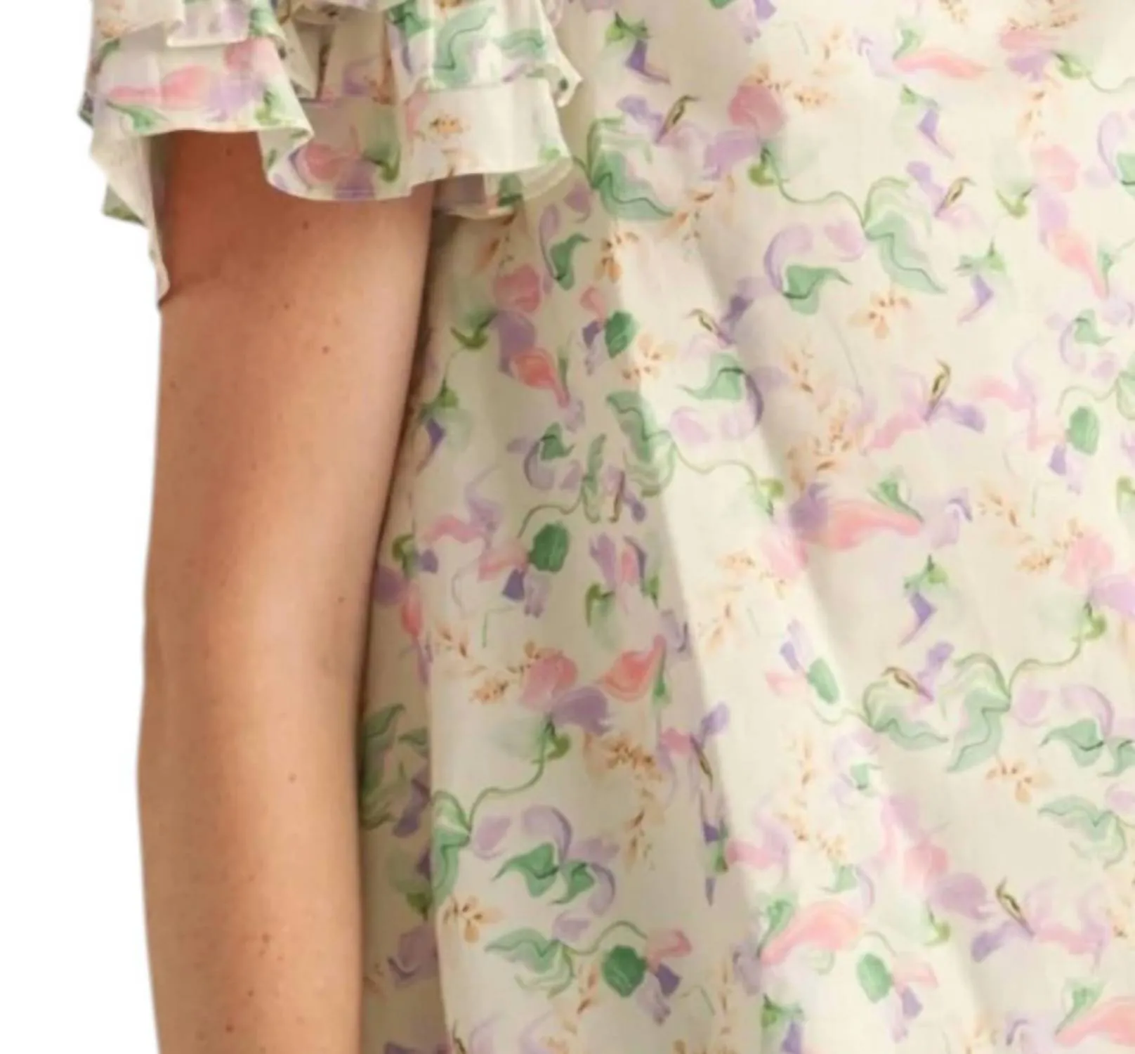 &Merci - Tie Front Ruffle Sleeve Top
