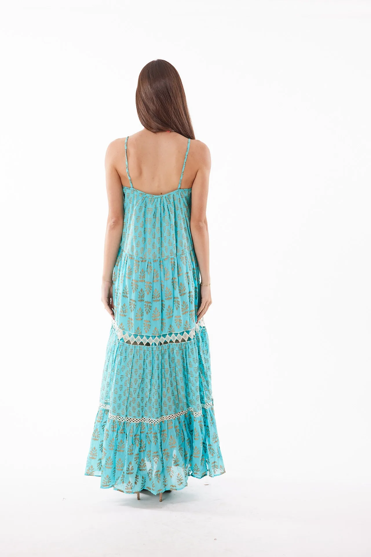 Aqua lurex dress