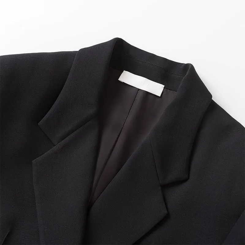Black Wool Silk Blazer
