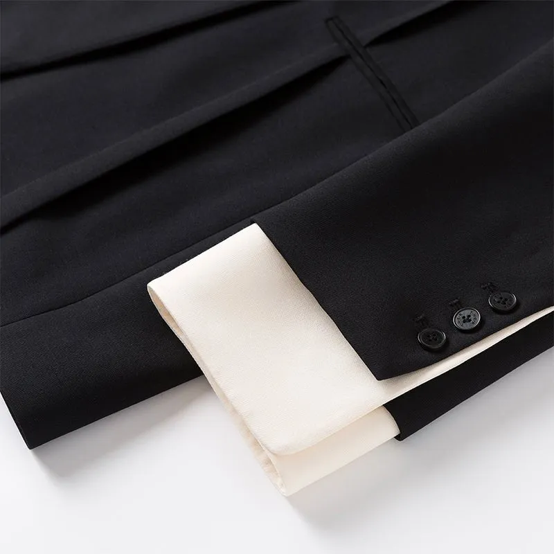 Black Wool Silk Blazer