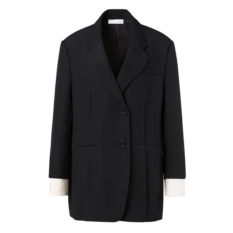 Black Wool Silk Blazer