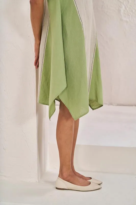 Cap Sleeve 2 Colour Dress Pastel Green