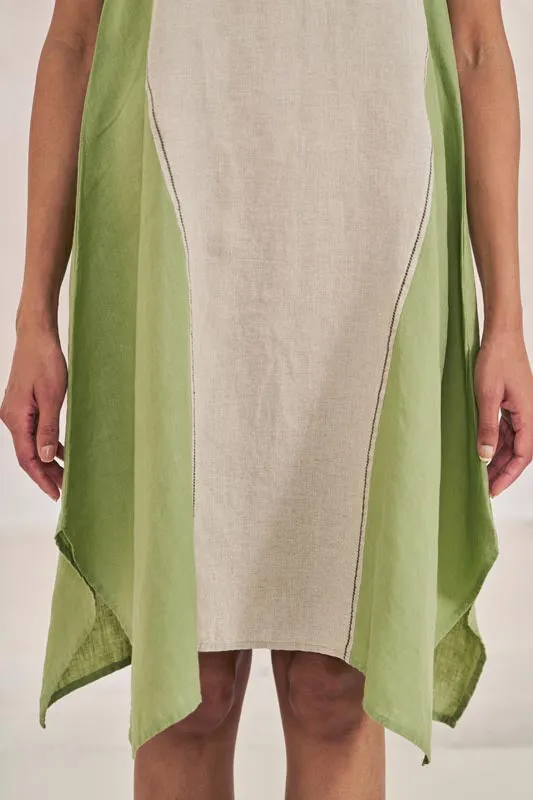 Cap Sleeve 2 Colour Dress Pastel Green