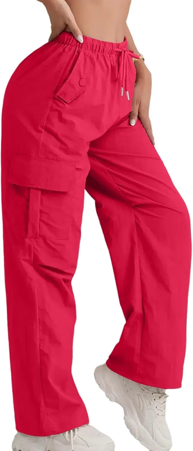 Cargo Pants for Women Stretchy Loose Quick Dry Parachute Pants with Multi Pockets Summer Fashion Outdoor Streetwear