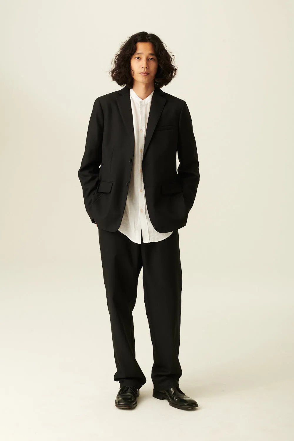 CASPIAN WOOL SUITING - BLACK