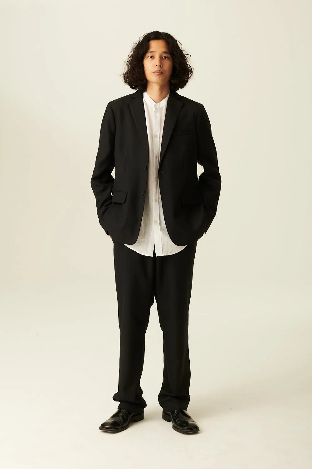 CASPIAN WOOL SUITING - BLACK