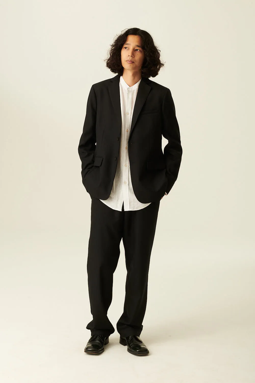 CASPIAN WOOL SUITING - BLACK