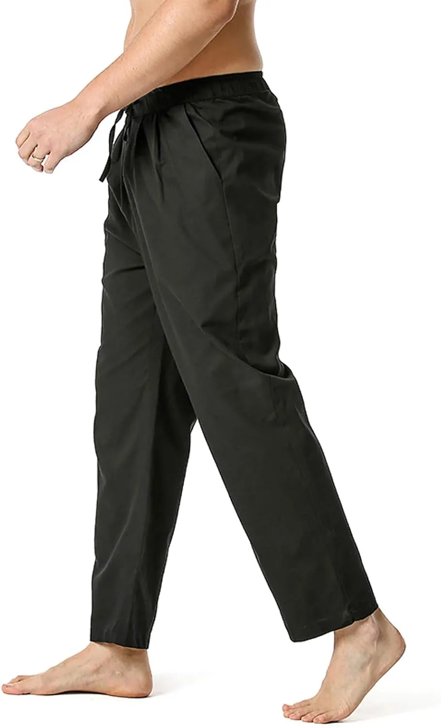Casual Pants for Men Tapered Loose Fit Big and Tall Trousers with Pockets Elastic Waist Yoga Dress Pants 2025