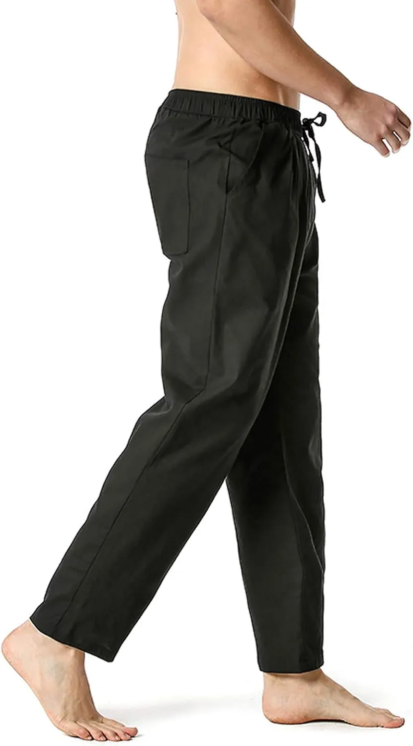 Casual Pants for Men Tapered Loose Fit Big and Tall Trousers with Pockets Elastic Waist Yoga Dress Pants 2025