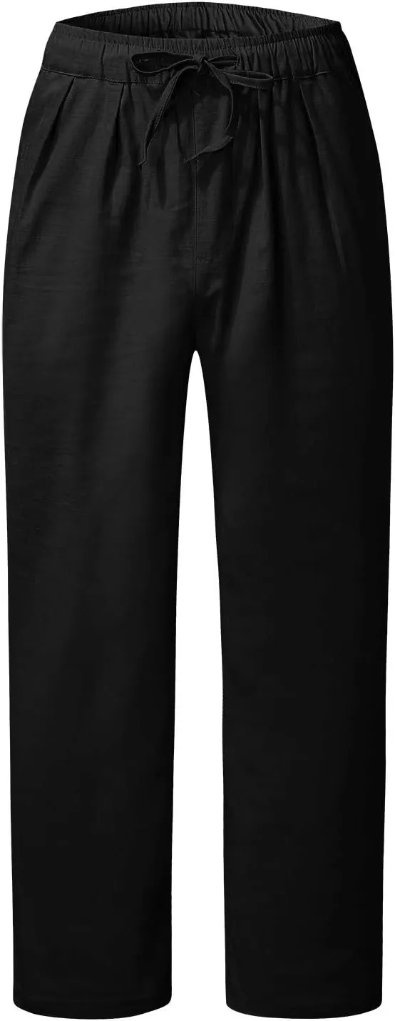 Casual Pants for Men Tapered Loose Fit Big and Tall Trousers with Pockets Elastic Waist Yoga Dress Pants 2025