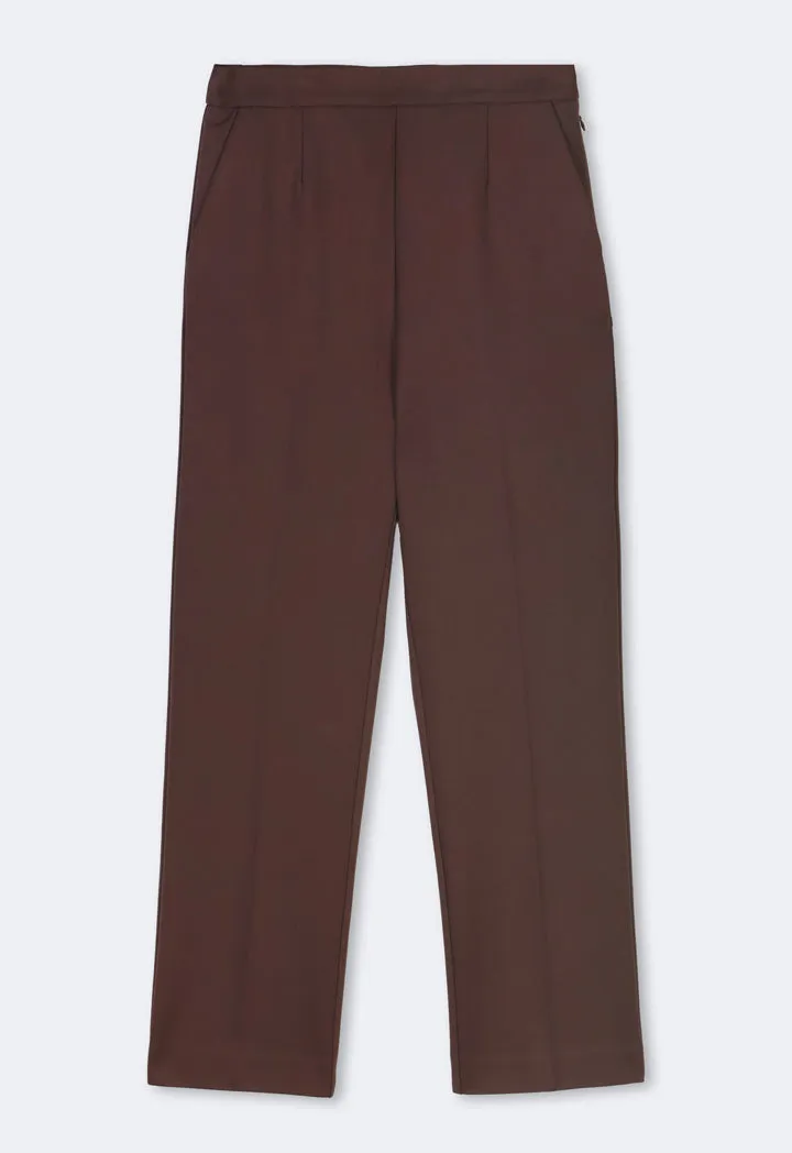 Choice Solid Straight Leg Trouser Brown