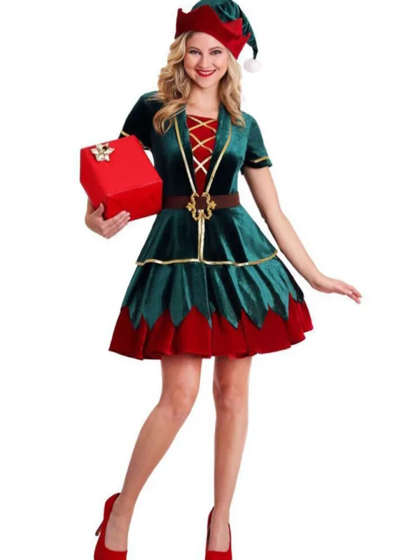 Christmas costume COS women's Christmas dress clown