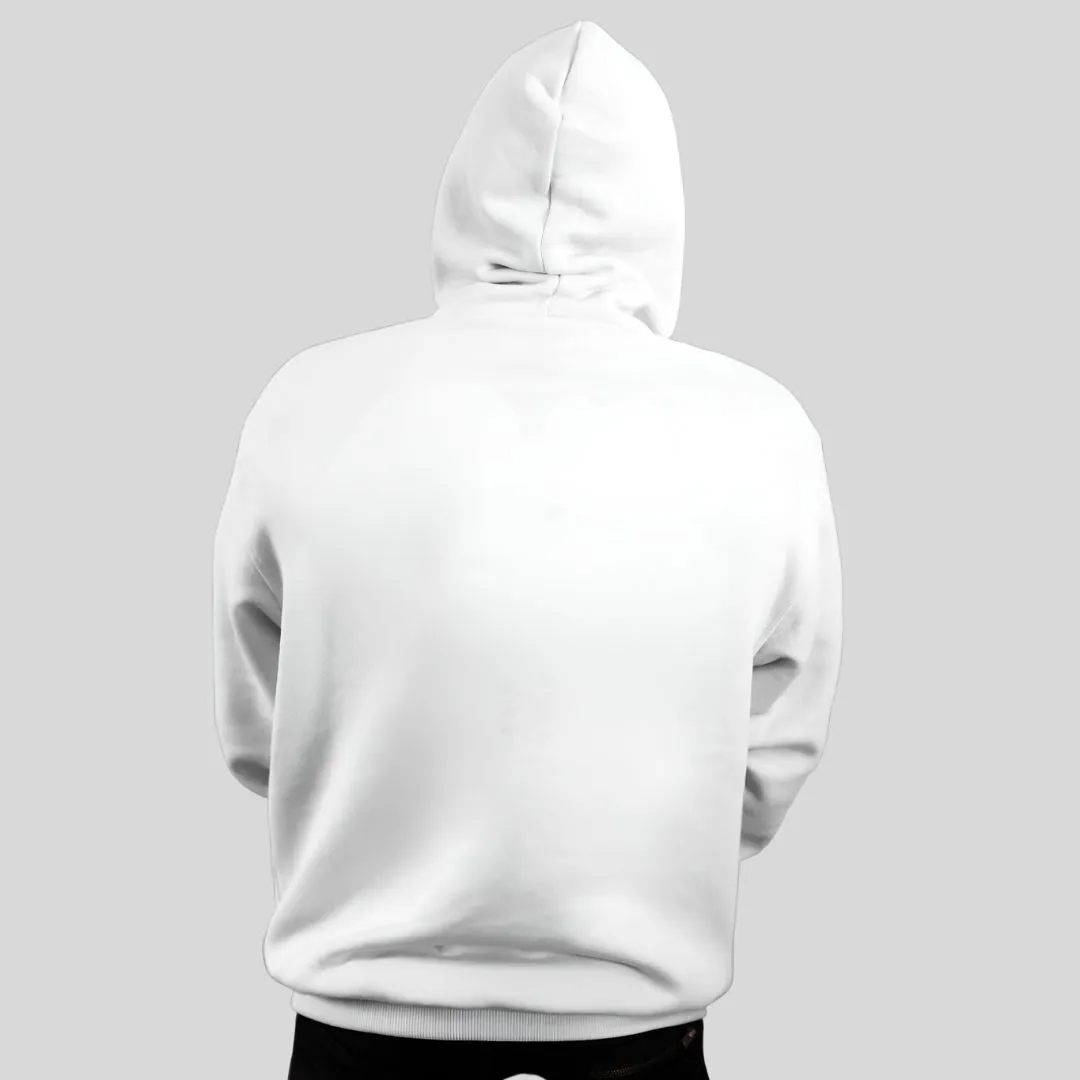 Classic Relaxed Fit White Hoodie By DemonWear
