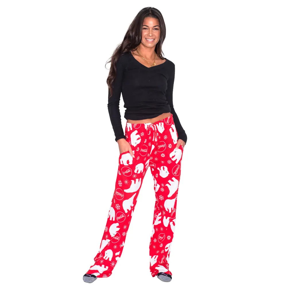 Coca Cola Coke Bears and Snowflakes Red Lounge Pants