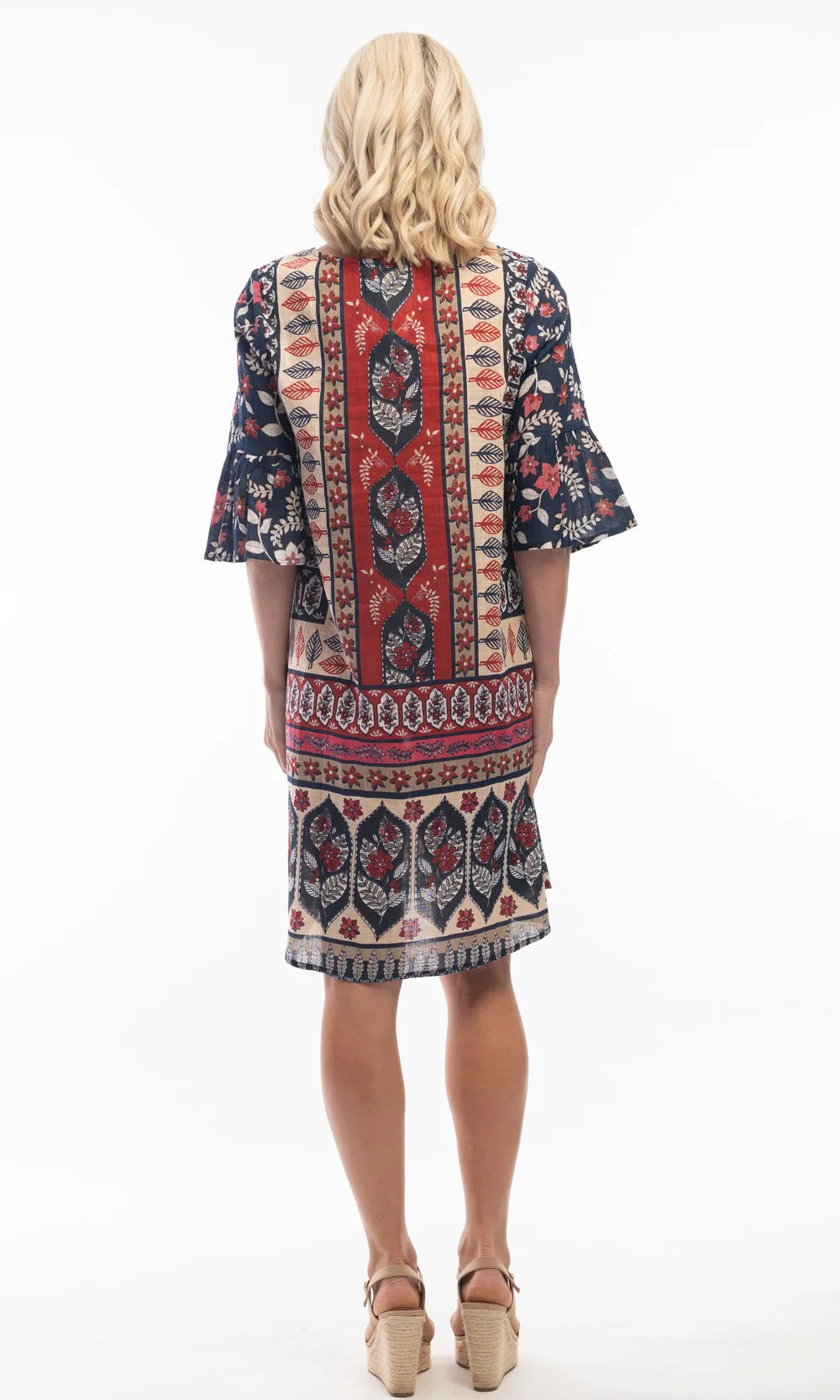 Cotton Dress Ruffle Sleeve Petra