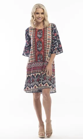 Cotton Dress Ruffle Sleeve Petra