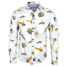 Fashionable Men's Classic Long Sleeve Shirt- Fluorescent Blue