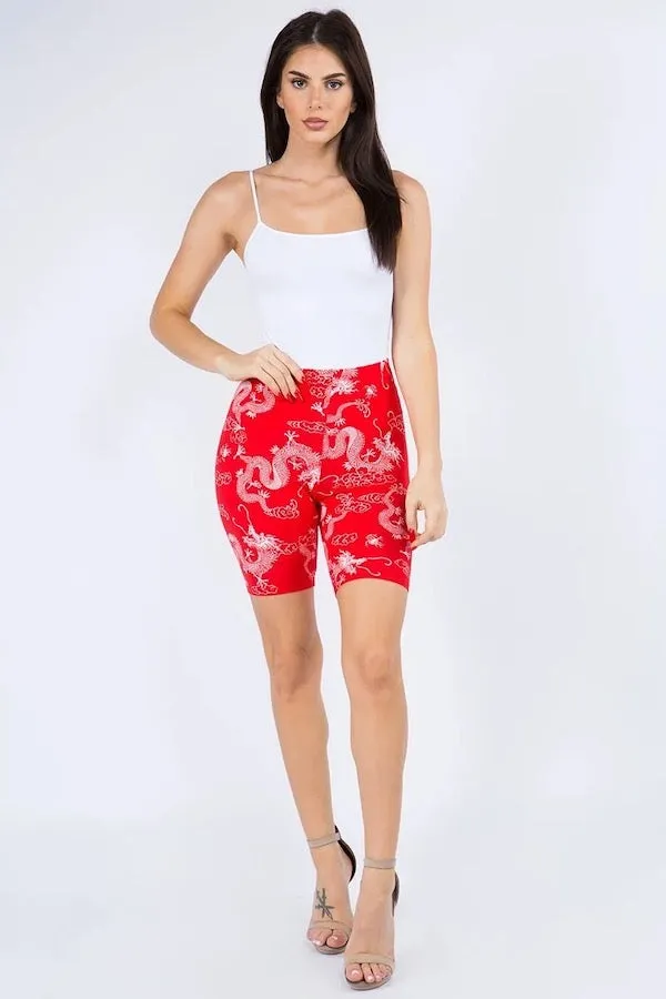 Fierce Dragon Biker Shorts