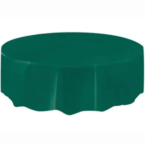 Forest Green Solid Round Tablecover 84in,