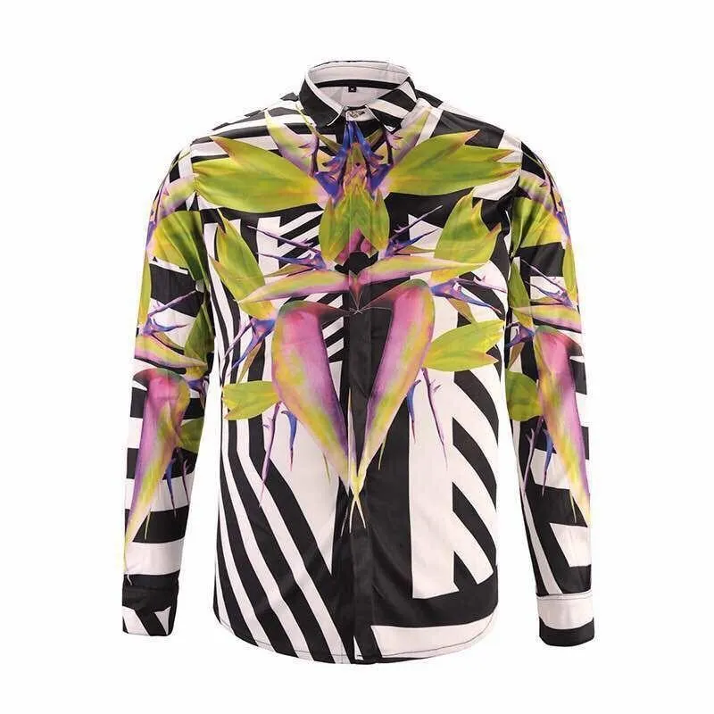 Givenchy Bird Of Paradise Green Floral Multicolour Longsleeve Shirts