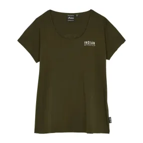 Indian Motorcycle  Womens Script Logo T-Shirt Tee Soft Cotton Classic Fit Green