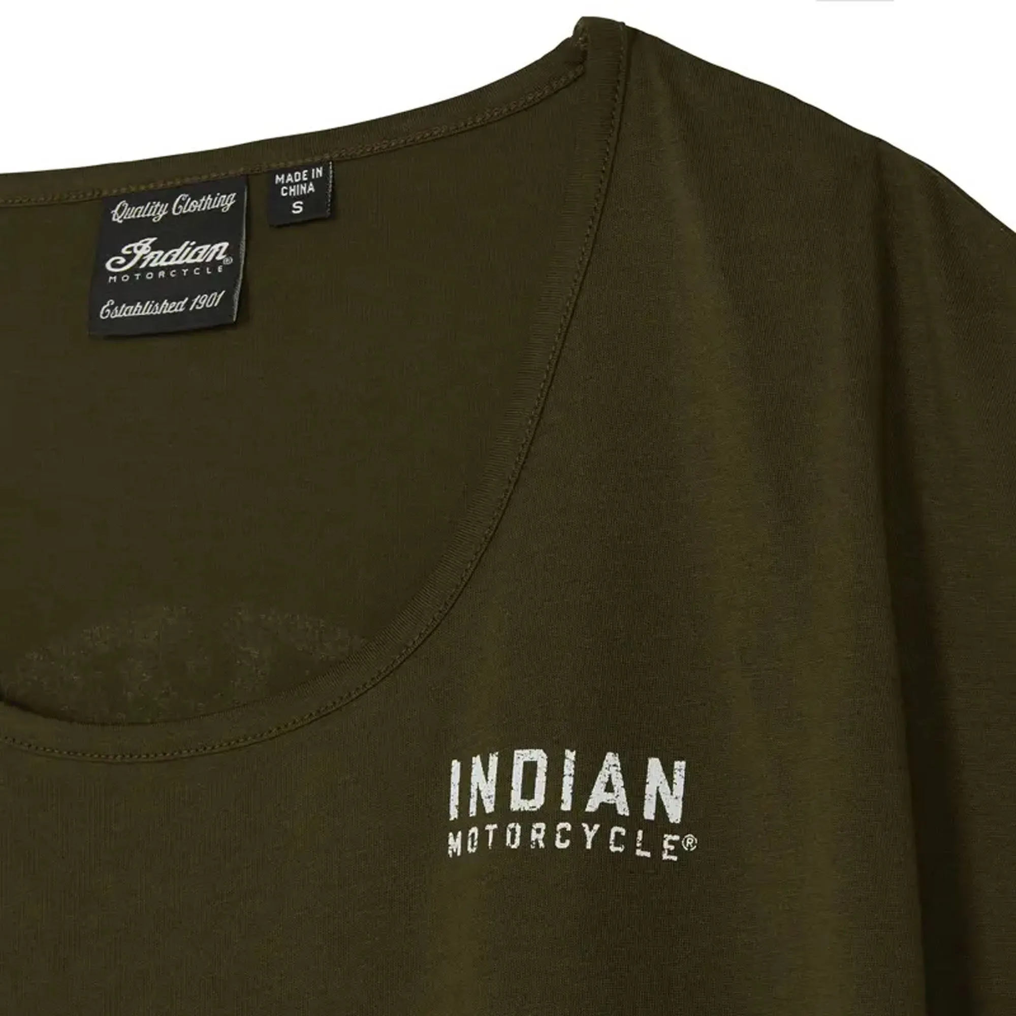 Indian Motorcycle  Womens Script Logo T-Shirt Tee Soft Cotton Classic Fit Green