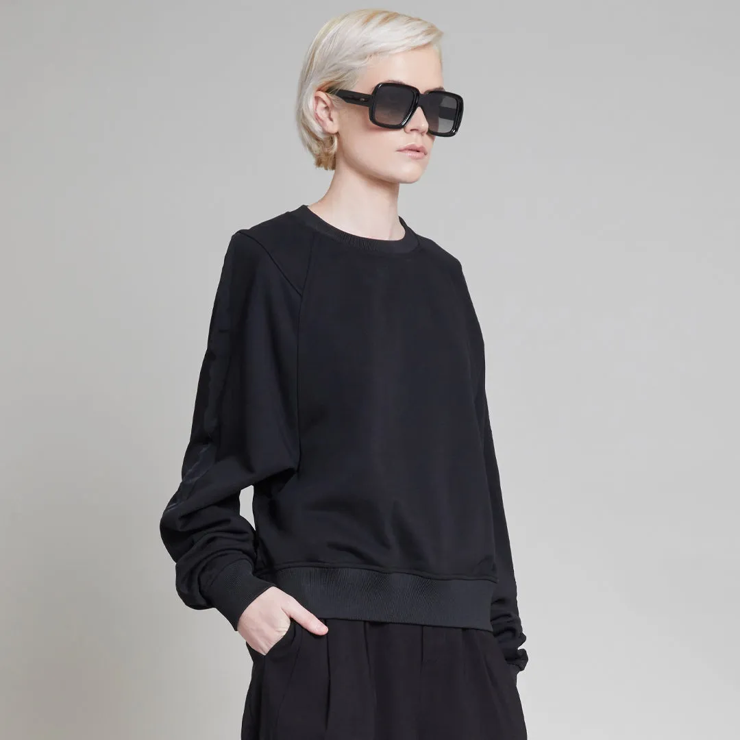 KADEN CROPPED PULLOVER BLACK