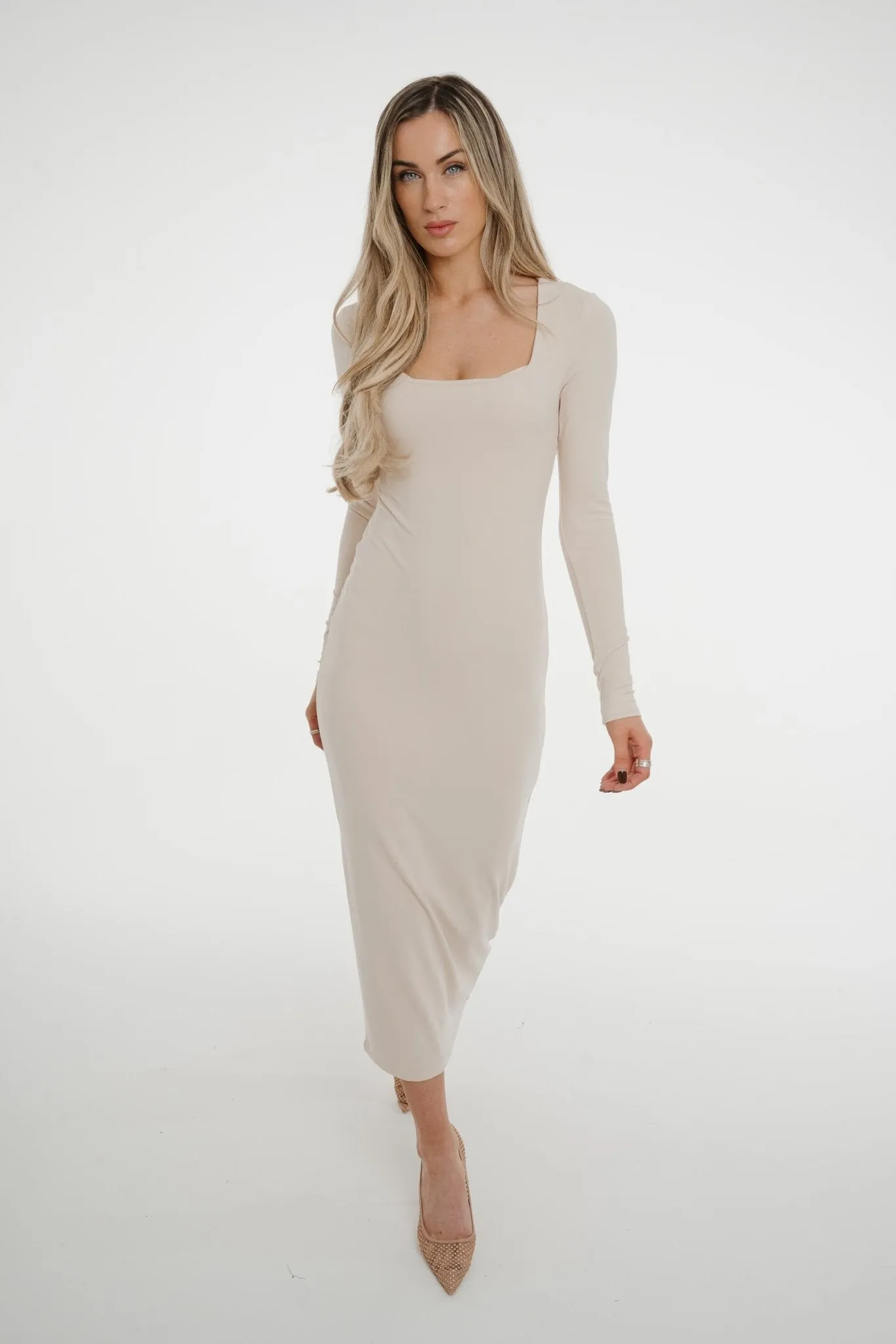 Kate Midi Dress In Neutral