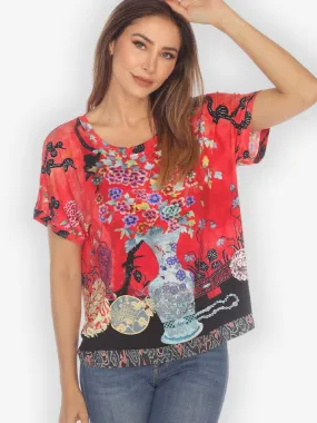 Landscape Mono Tree Cap Sleeves Tee