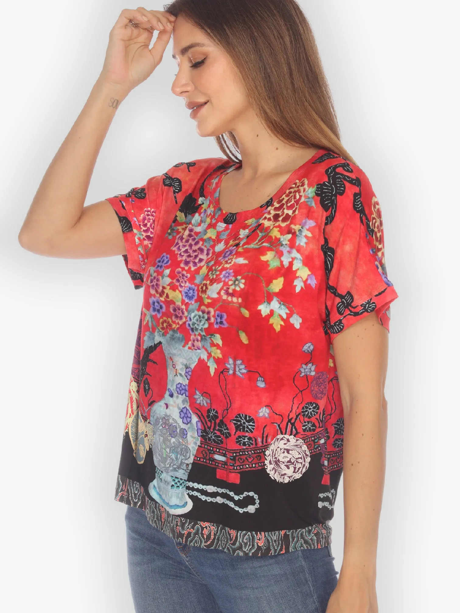 Landscape Mono Tree Cap Sleeves Tee
