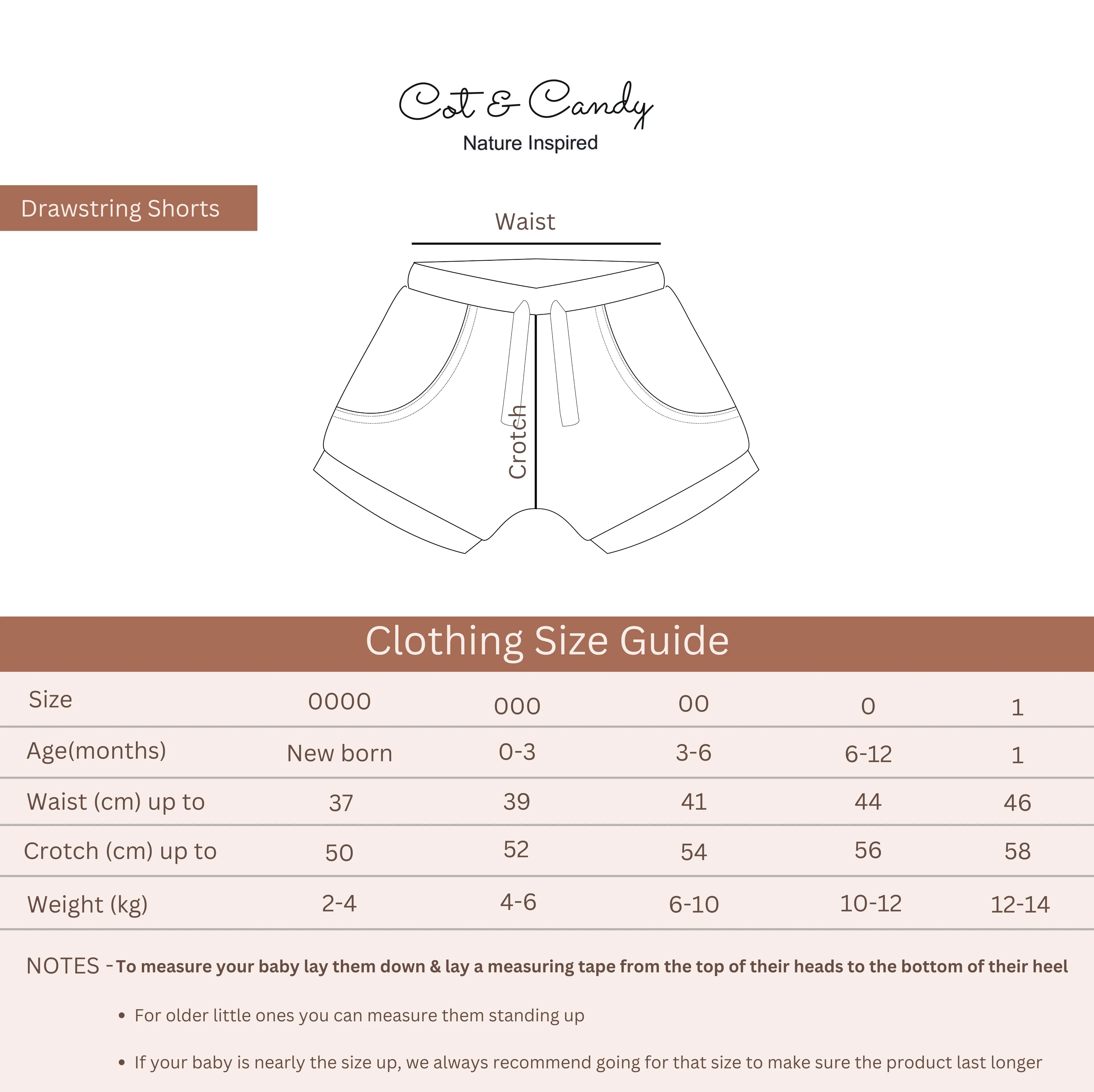 Latte Organic Drawstring Shorts
