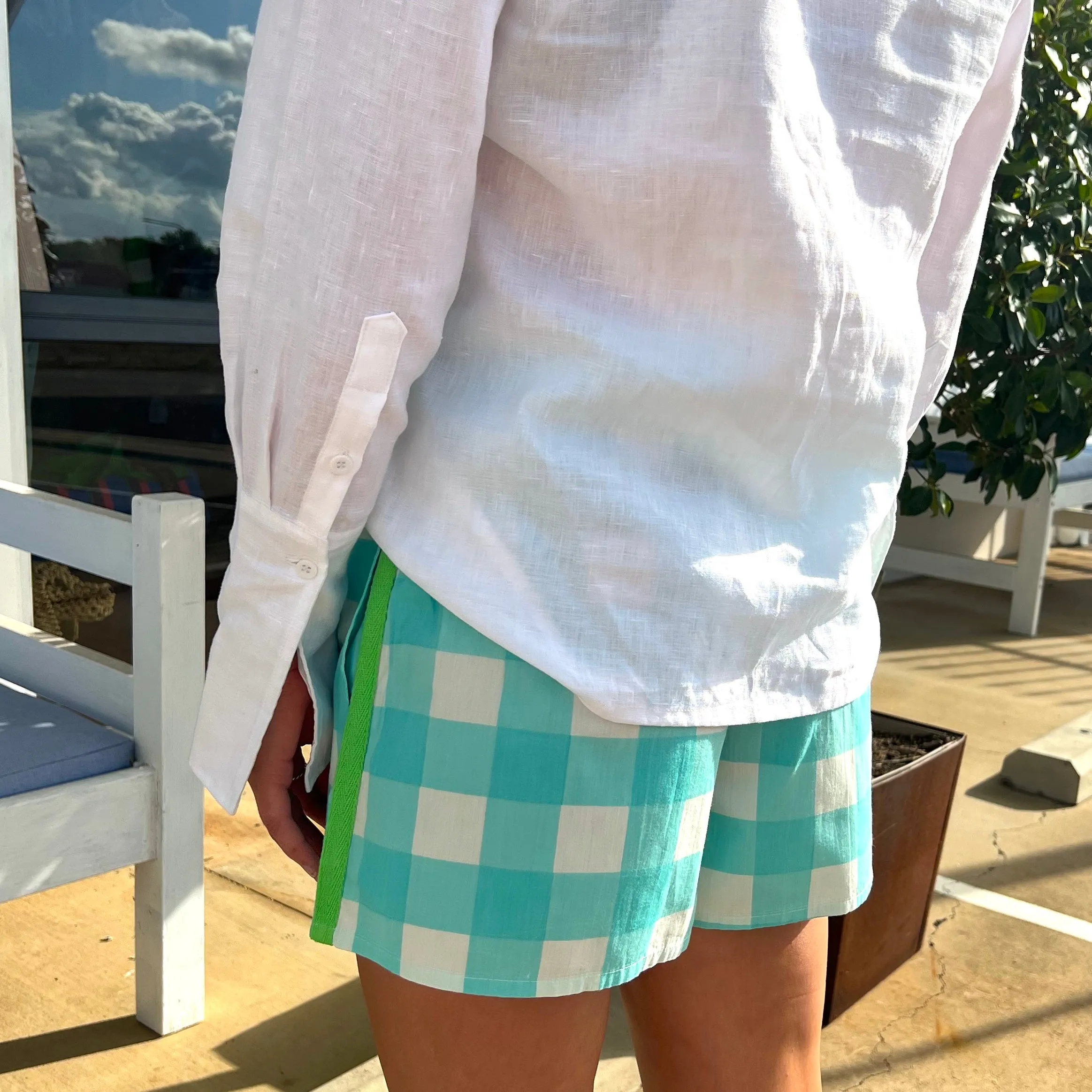 Lilla Shorts - Aqua Check