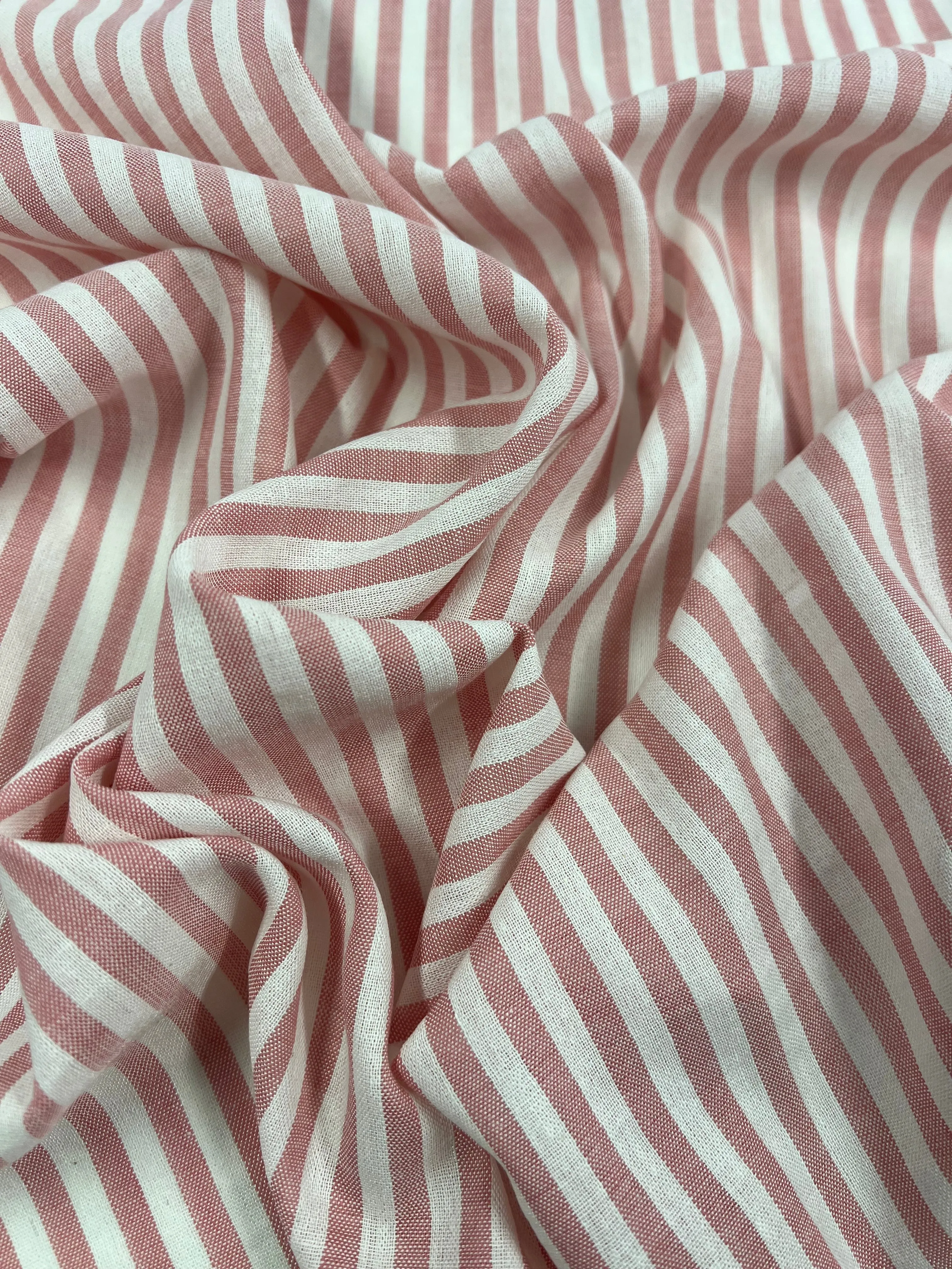 Linen Cotton - Pink Stripe - 145cm