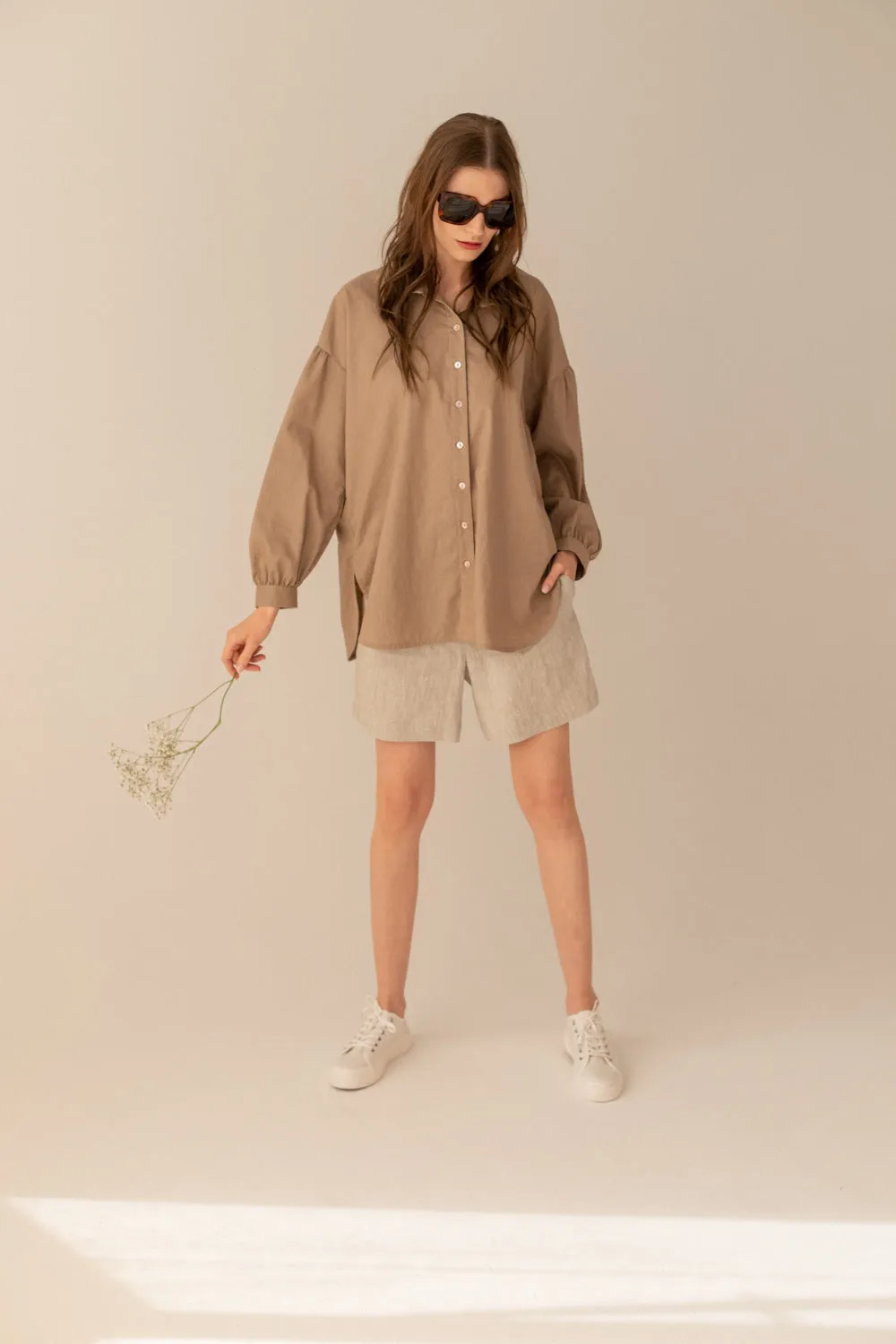 Linen Shorts Beige