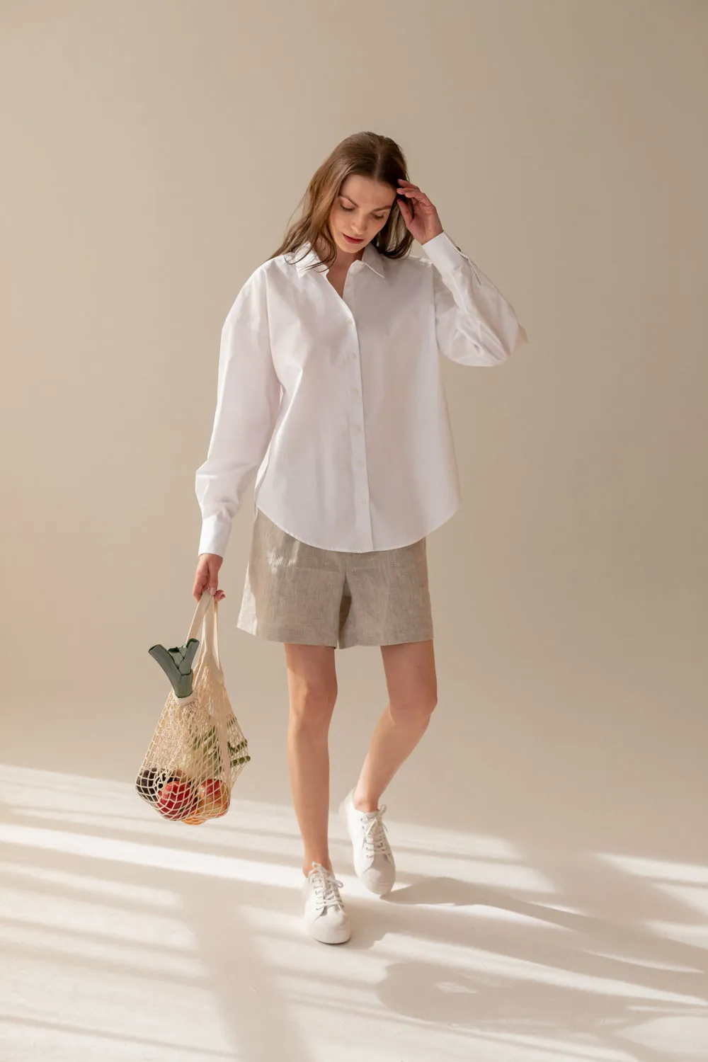 Linen Shorts Beige