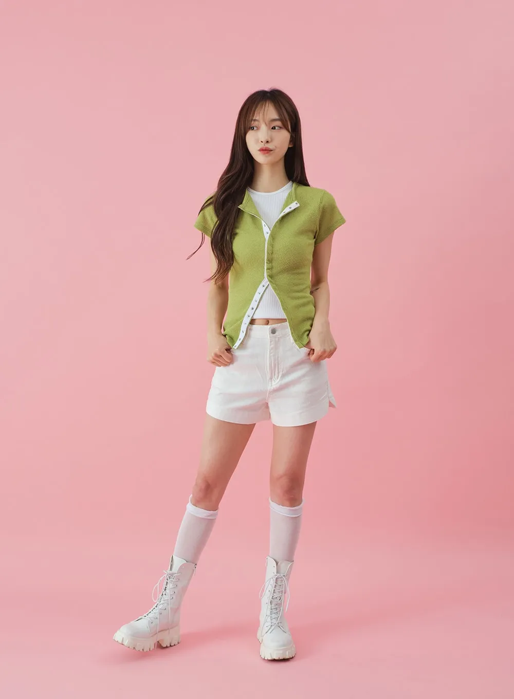 Linen Slit Shorts BY24