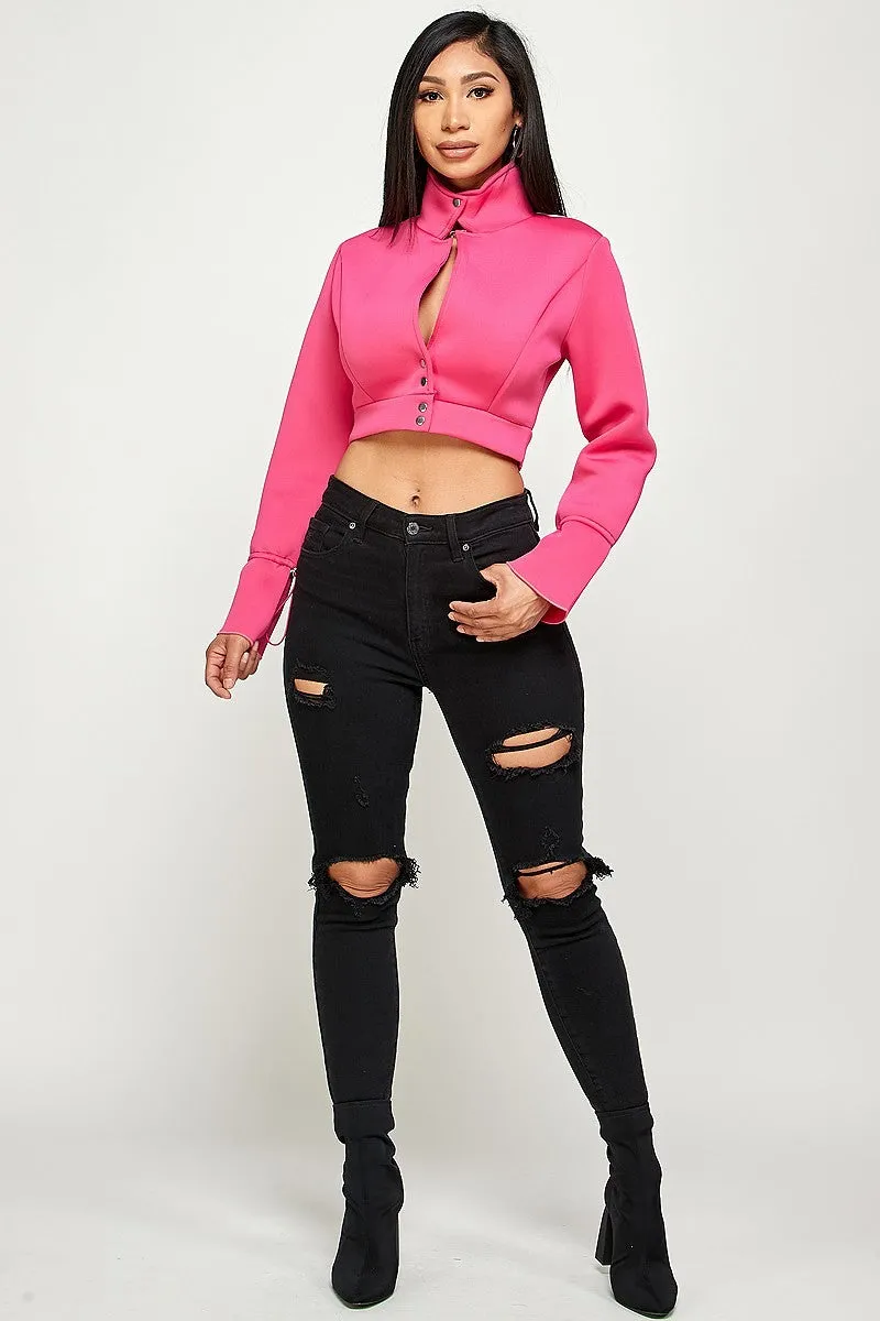 LONG SLEEVE CROP JACKETS