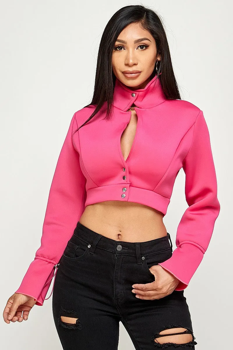 LONG SLEEVE CROP JACKETS