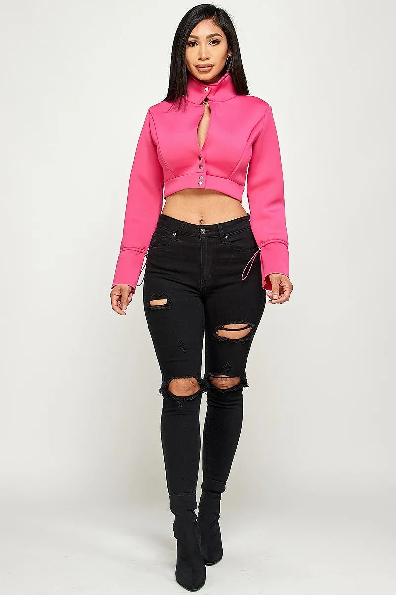 LONG SLEEVE CROP JACKETS
