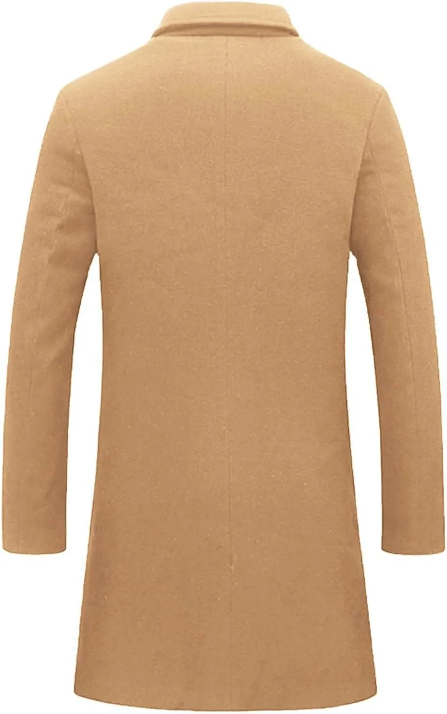 Men Casual Trench Coat Oversize Notched Lapel Single Breasted Mid Long Overcoat Stylish Classic Business Work Peacoat