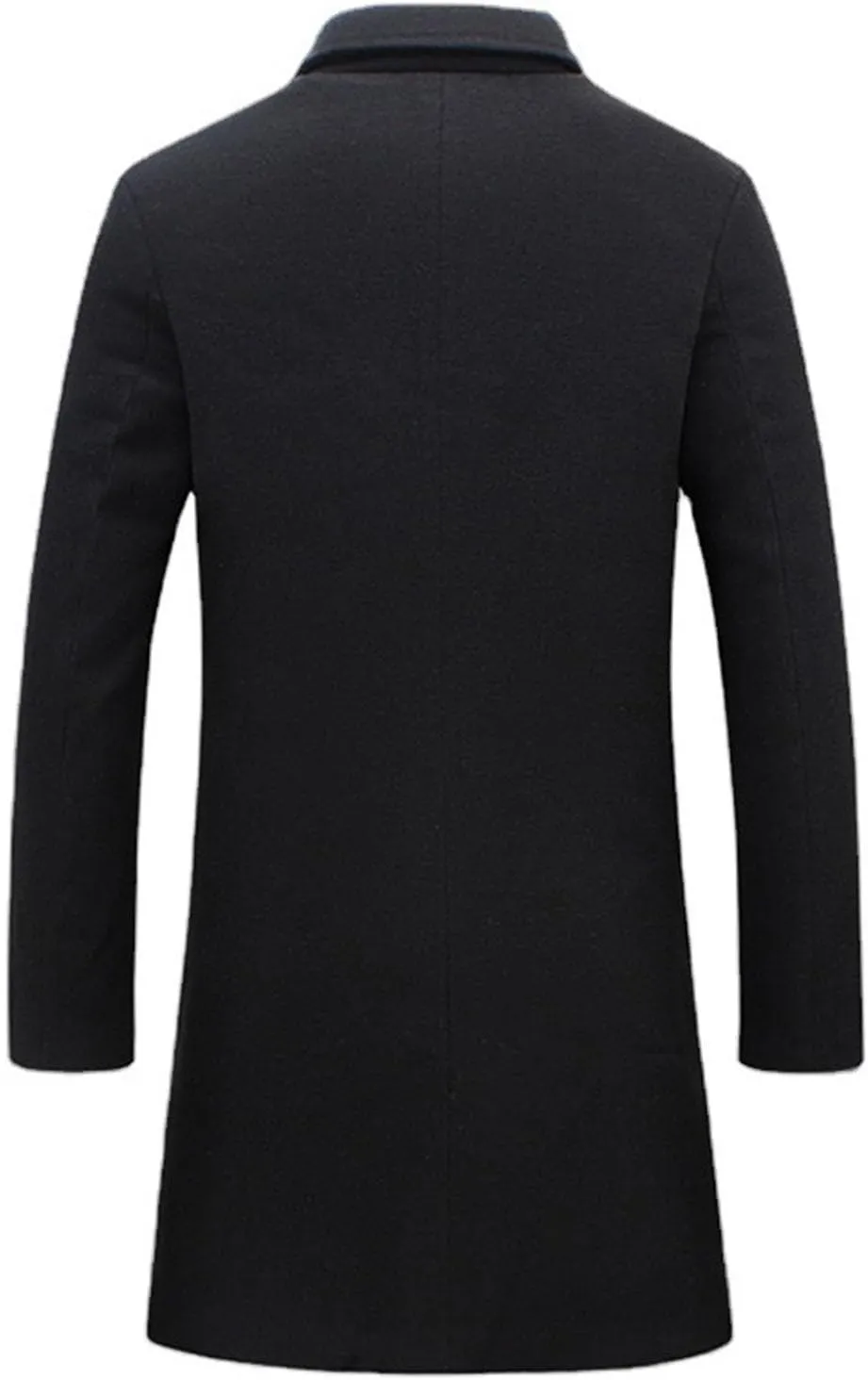 Men Casual Trench Coat Oversize Notched Lapel Single Breasted Mid Long Overcoat Stylish Classic Business Work Peacoat