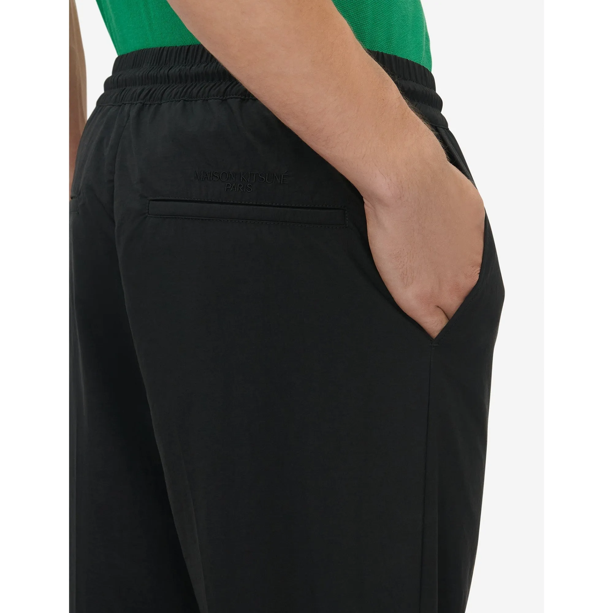 Men Drawstring Pants - Black