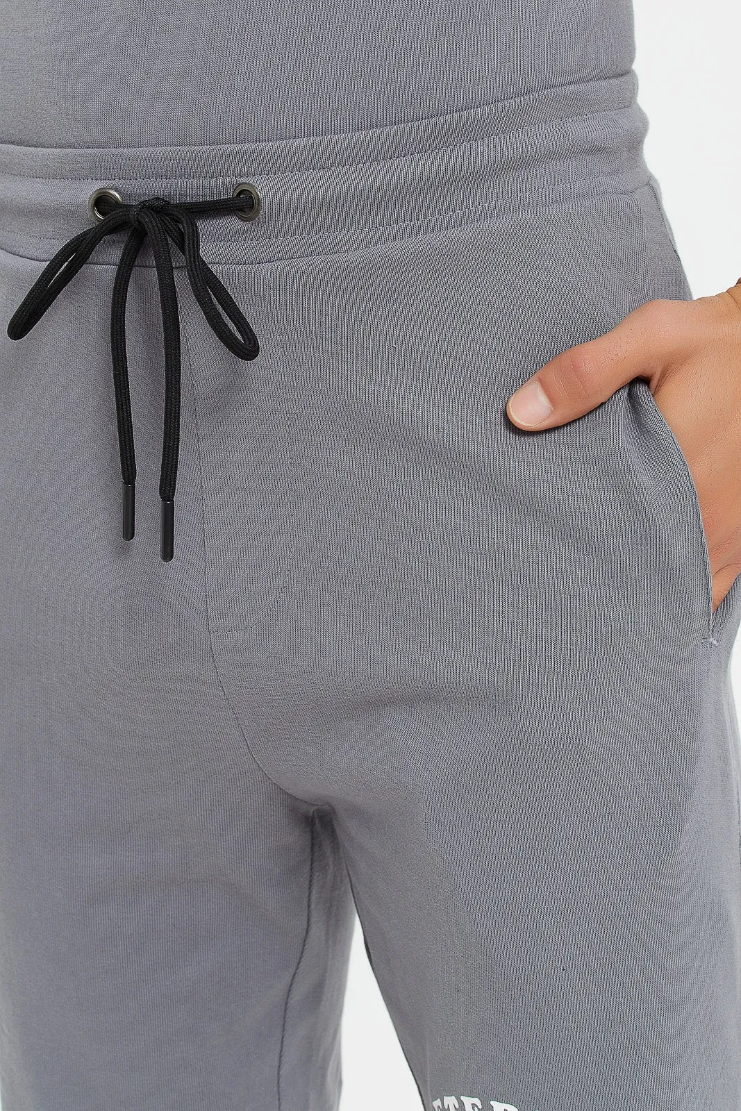 Men Grey Back Printed Lounge Shorts