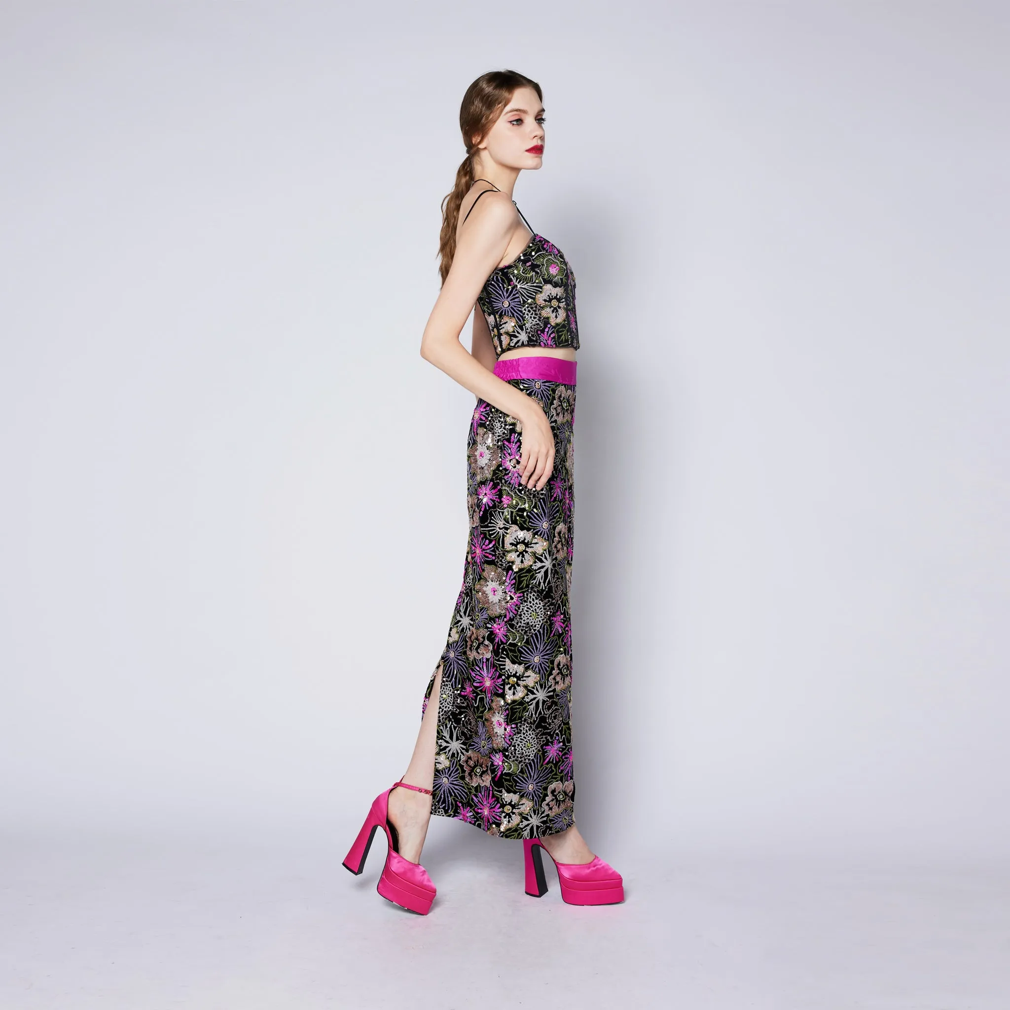 Meng Yao Velvet Skirt