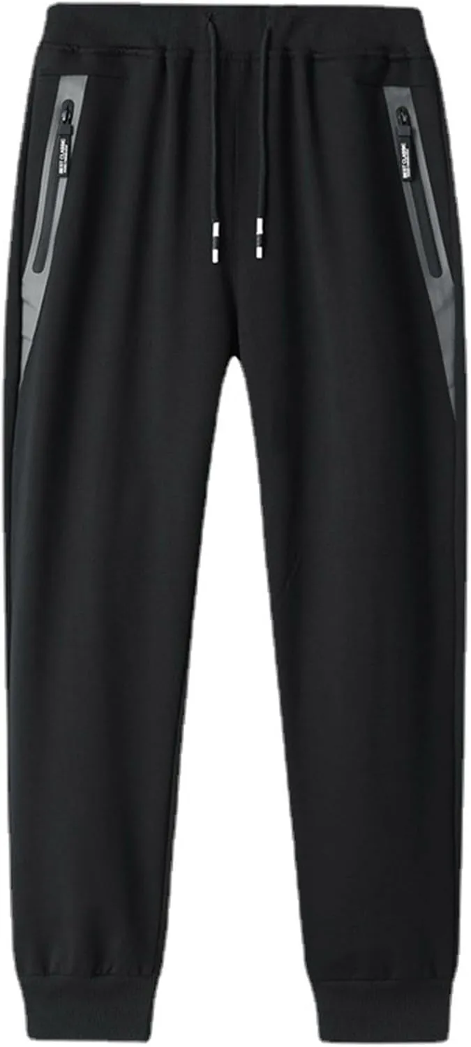 Mens Casual Thin Joggers Pants Elastic Waist Drawstring Straight Leg Cargo Pants Hiking Outdoor Running Sweatpants