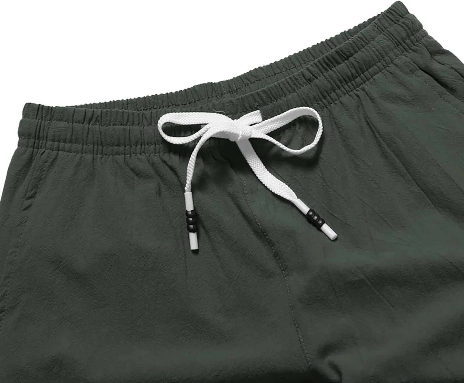 Men's Linen Shorts 2024 Flat Front Elastic Waist Shorts Summer Beach Vacation Shorts Lightweight Gym Workout Athletic Shorts